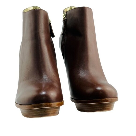 Elaine Turner Womens Brown Leather Ankle Boots Size 8.5 - Picture 4 of 13